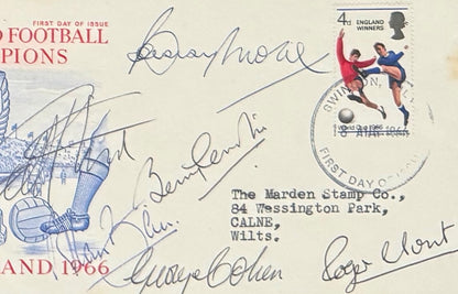 England 1966 Team (including Moore) Multi-Hand Signed FDC First Day Cover & AFTAL COA