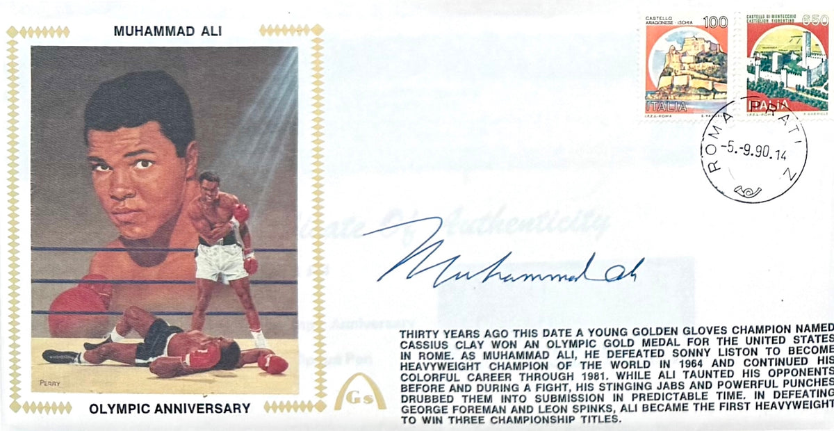 Muhammad Ali, 'The Greatest'. Hand Signed Mounted FDC Presentation & COA