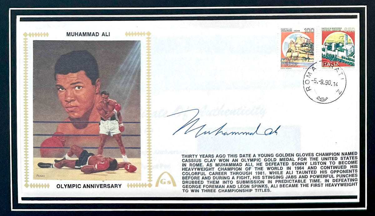 Muhammad Ali, 'The Greatest'. Hand Signed Mounted FDC Presentation & COA