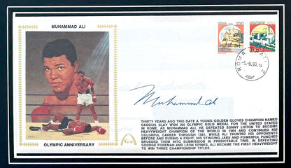 Muhammad Ali, 'The Greatest'. Hand Signed Mounted FDC Presentation & COA