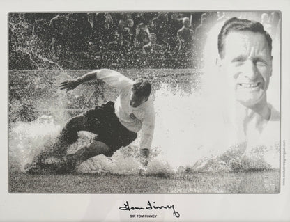 Tom Finney, PNE England Legend, Hand Signed Framed Photo & AFTAL COA