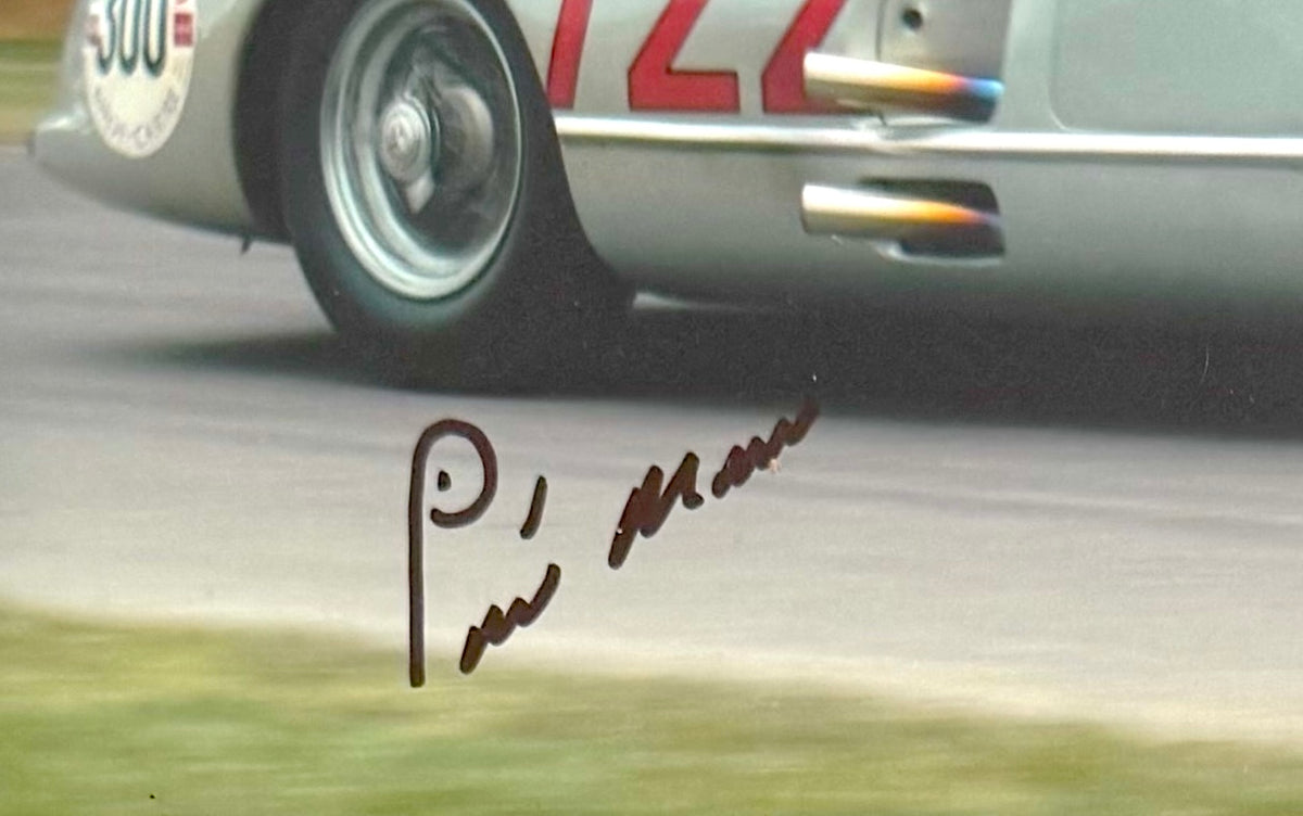 Sir Stirling Moss Hand Signed Framed 17cm x 12cm Photo With AFTAL COA