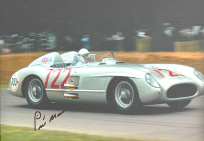 Sir Stirling Moss Hand Signed Framed 17cm x 12cm Photo With AFTAL COA