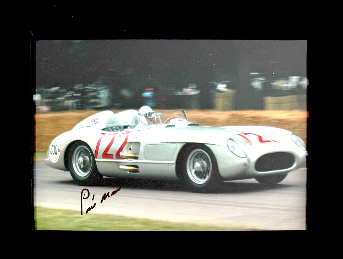 Sir Stirling Moss Hand Signed Framed 17cm x 12cm Photo With AFTAL COA