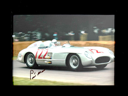 Sir Stirling Moss Hand Signed Framed 17cm x 12cm Photo With AFTAL COA