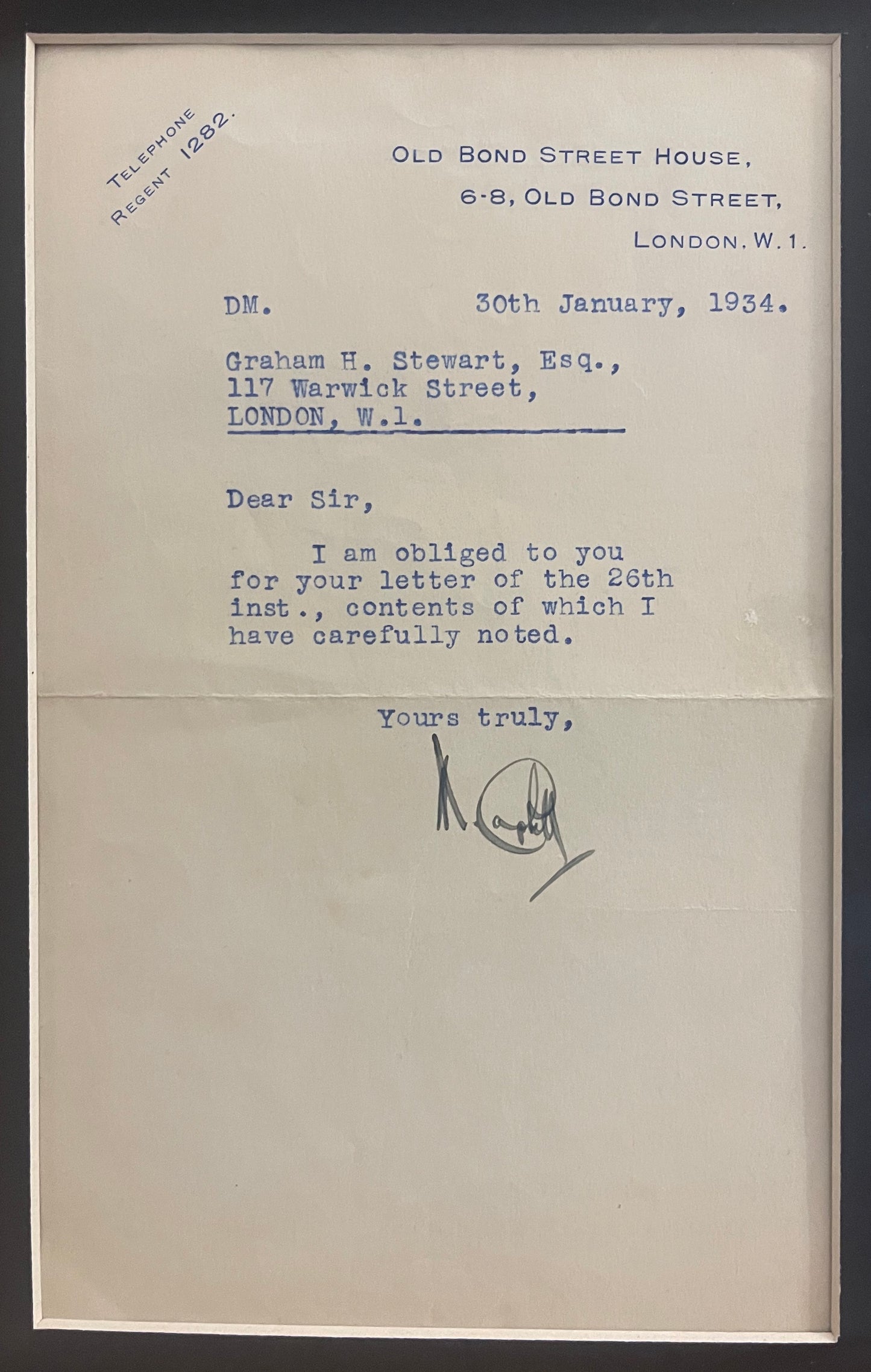 SIR MALCOLM CAMPBELL HAND SIGNED LETTER PRESENTATION WITH COA