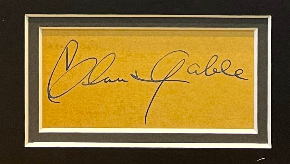 CLARKE GABLE FAMOUS ACTOR HAND SIGNED CARD, PHOTO PRESENTATION WITH COA