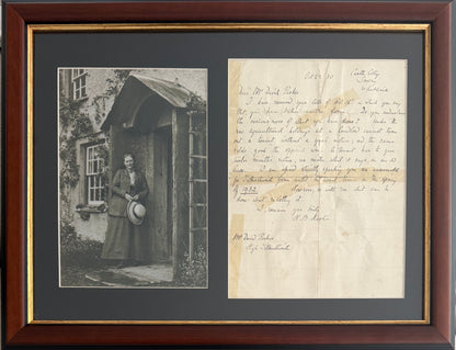 Beatrix Potter, Peter Rabbit Author, Guaranteed, Hand Signed Written Letter Presentation With COA