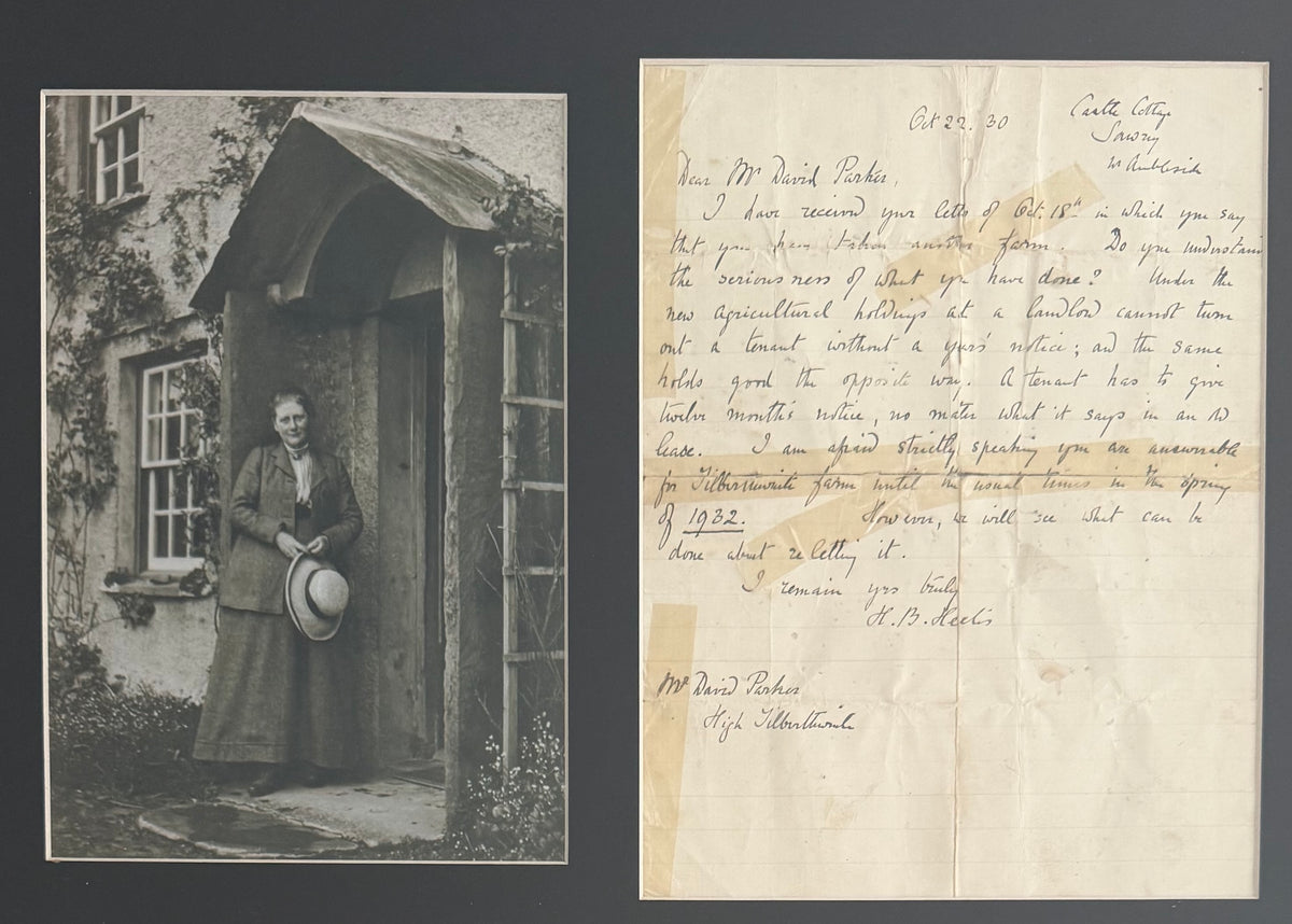 Beatrix Potter, Peter Rabbit Author, Guaranteed, Hand Signed Written Letter Presentation With COA