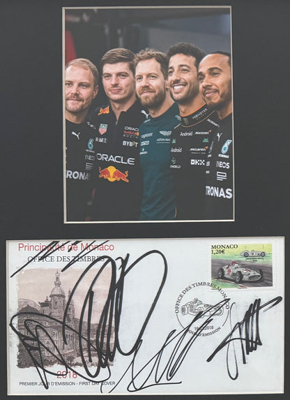 Multi Signed F1 Legends, Hamilton, Verstappen, Vettel etc. FDC Presentation & AFTAL COA