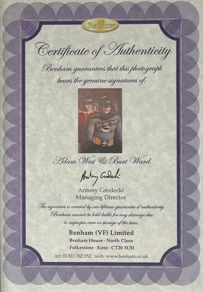 Adam West, Burt Ward, Guaranteed Hand Signed Mounted 'Batman' Presentation & COA