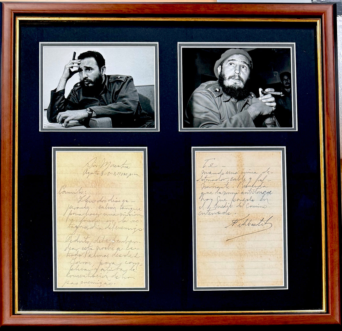Fidel Castro, Former Cuban President, Hand Signed Historic Letter Presentation & AFTAL COA