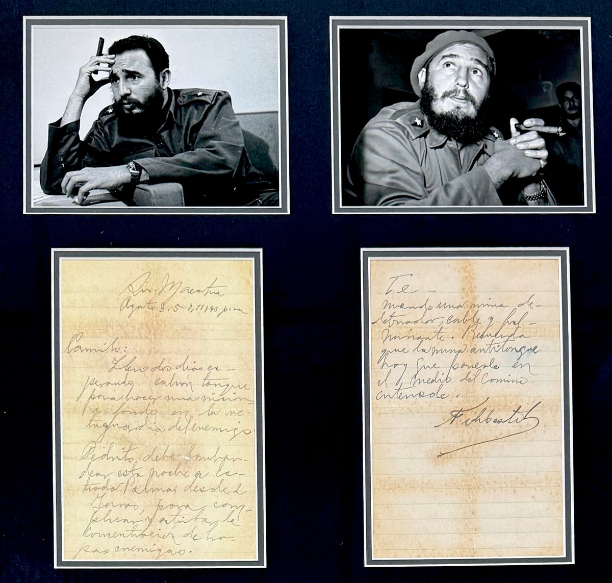 Fidel Castro, Former Cuban President, Hand Signed Historic Letter Presentation & AFTAL COA