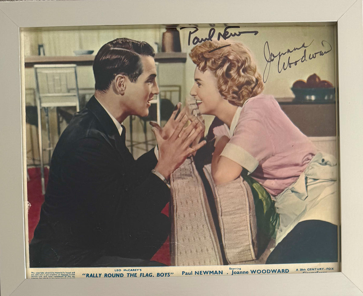 Paul Newman, Joanne Woodward, Dual Hand Signed Framed Publicity Photo & AFTAL COA