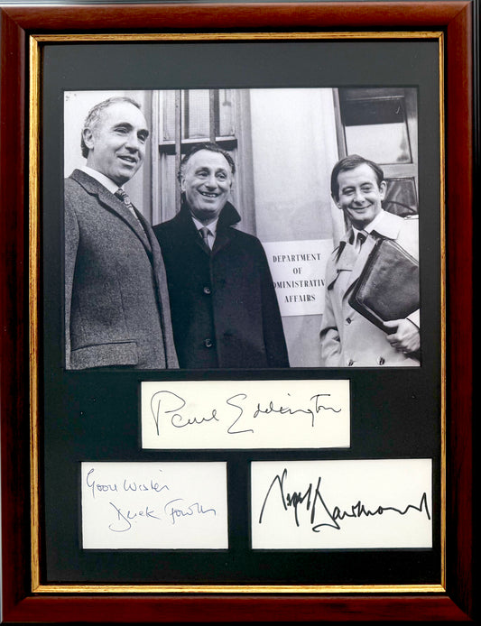 Yes Minister, Full Cast Hand Signed Card Presentation & UACC COA