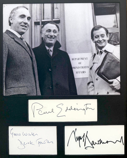 Yes Minister, Full Cast Hand Signed Card Presentation & UACC COA