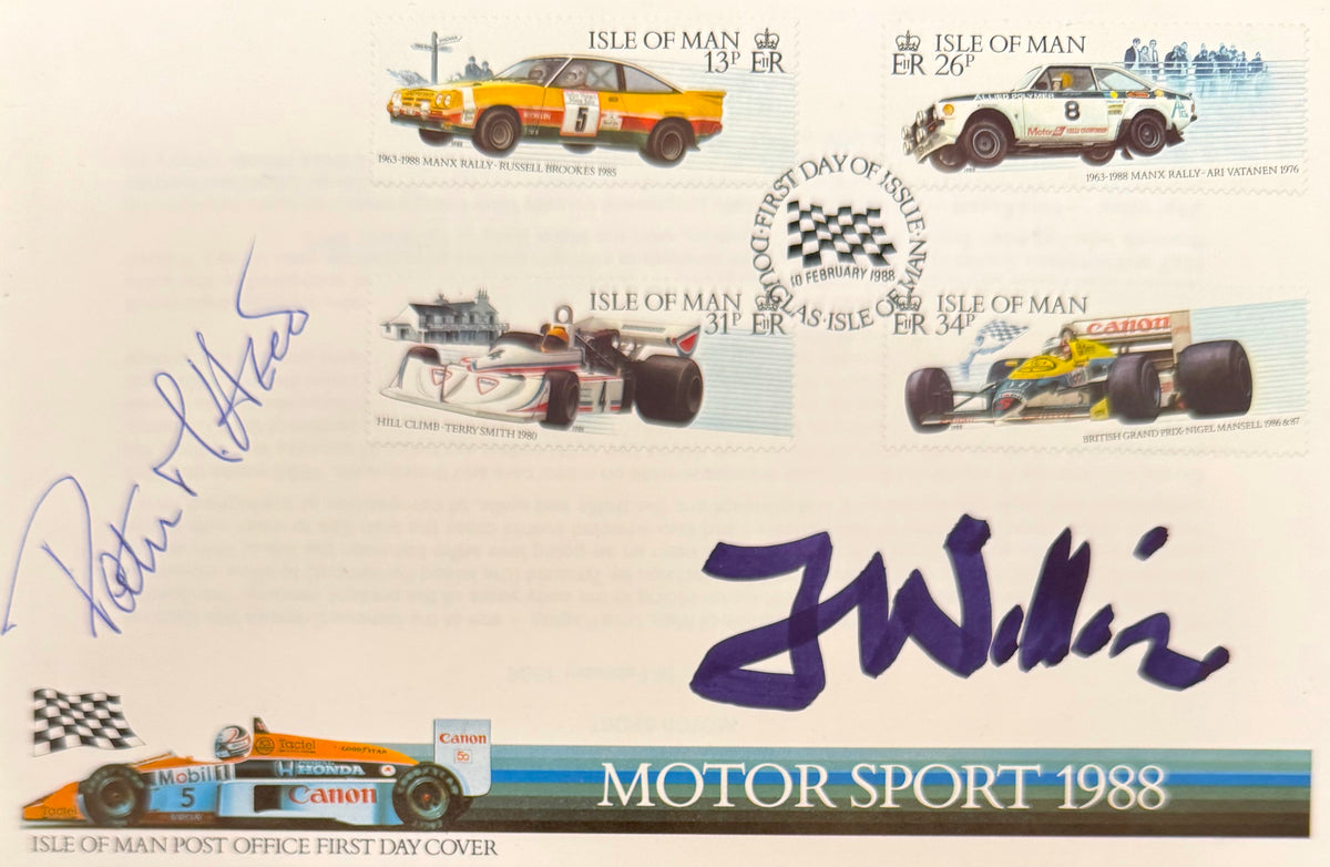 Frank Williams, Patrick Head, F1, Formula One Legends Hand Signed FDC, First Day Cover & AFTAL COA