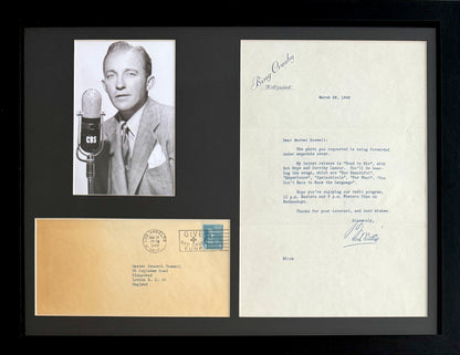 Bing Crosby, Hand Signed Letter Presentation - Framed 40cm x 30cm & COA