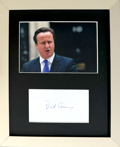 David Cameron Former British Prime Minster Hand Signed Card & Photo Presentation & COA