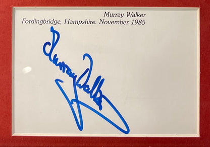 MURRAY WALKER FORMULA 1 HAND SIGNED CARD PHOTO PRESENTATION WITH COA