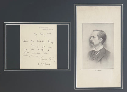 J.M. Barrie, Peter Pan Author, Guaranteed, Hand Signed Written Letter Presentation With COA