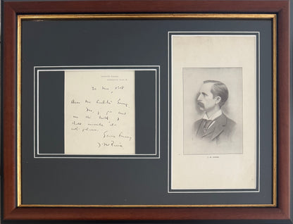 J.M. Barrie, Peter Pan Author, Guaranteed, Hand Signed Written Letter Presentation With COA