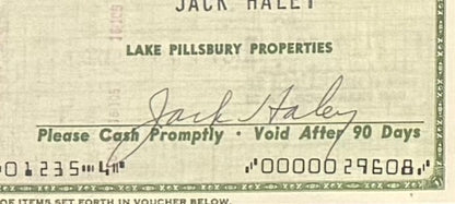 Jack Haley, 'Tin Man' Wizard of Oz, Hand Signed Framed Cheque Presentation & COA