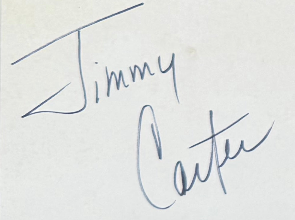 Jimmy Carter, Former President, Hand Signed Card, Photo Presentation, With COA