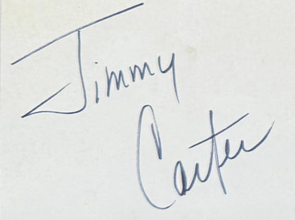 Jimmy Carter, Former President, Hand Signed Card, Photo Presentation, With COA