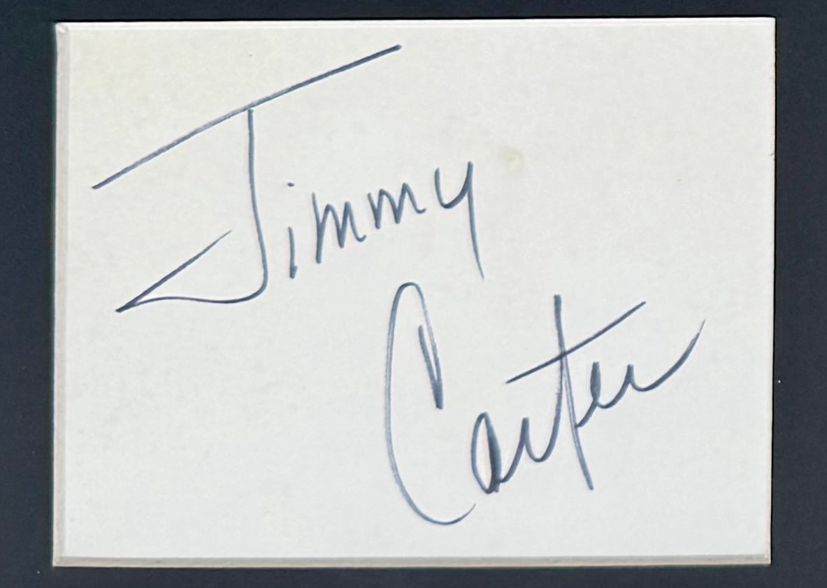 Jimmy Carter, Former President, Hand Signed Card, Photo Presentation, With COA