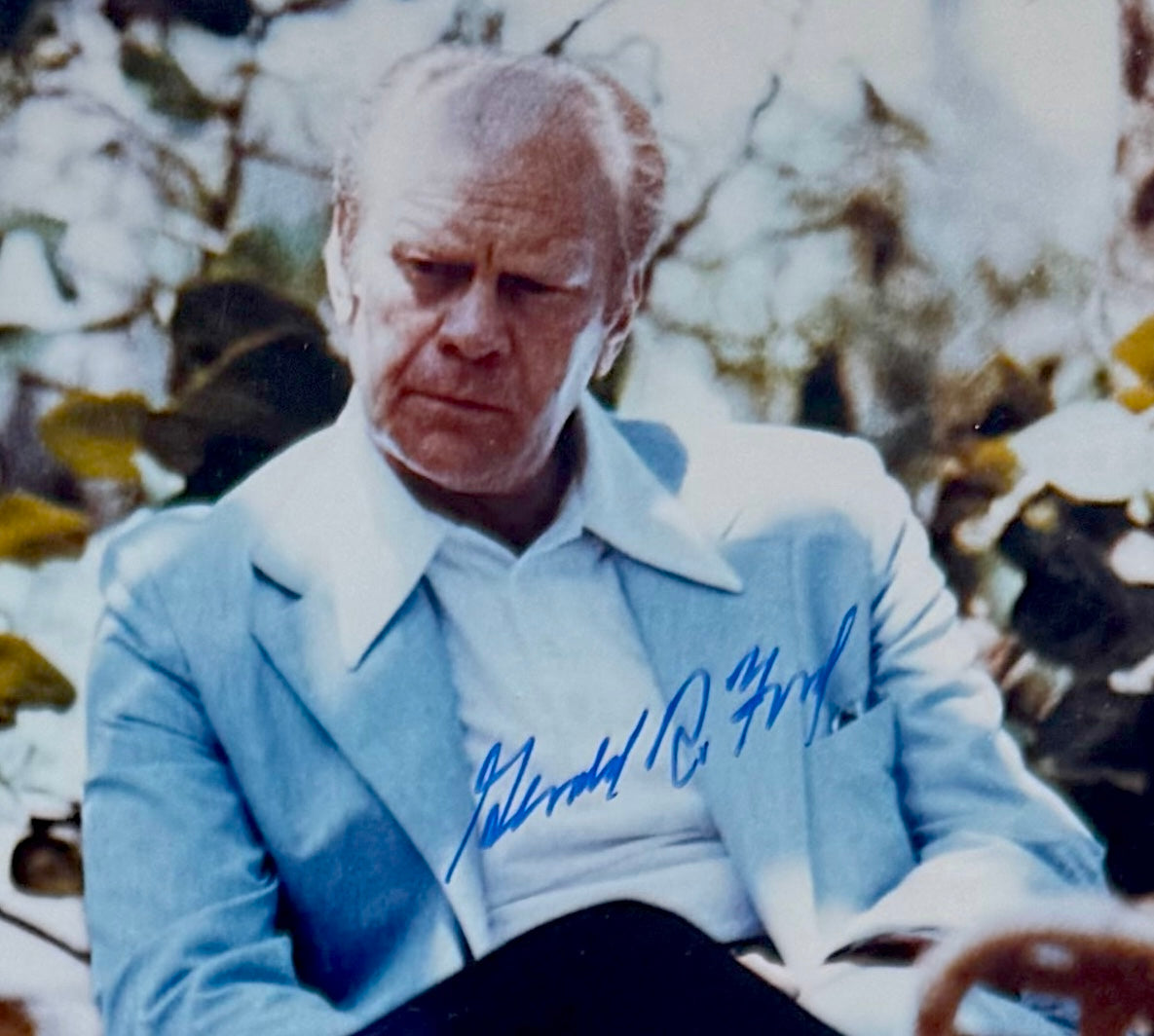 Gerald Ford, U.S President, James Callaghan, Prime Minister Dual Hand Signed Photo Presentation, With COA