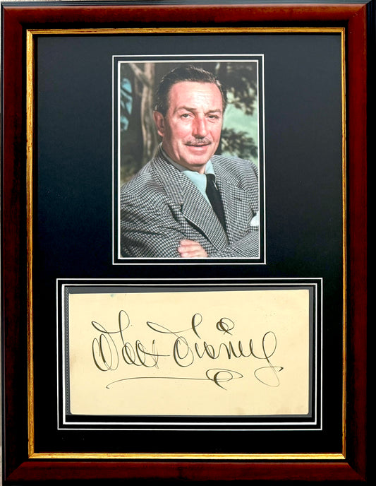 Walt Disney, SUPER RARE Hand Signed Framed Mounted Original Card With IAAE COA