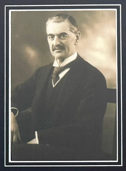 Neville Chamberlain, Former British Prime Minister, Hand Signed Card Presentation With COA