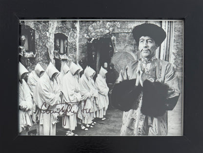 Christopher Lee, Hand Signed 'Dr Fu Manchu' Framed Photo With COA