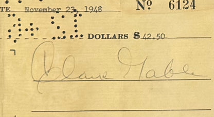 Clark Gable Framed Hand Signed Cheque & Photo Presentation With COA