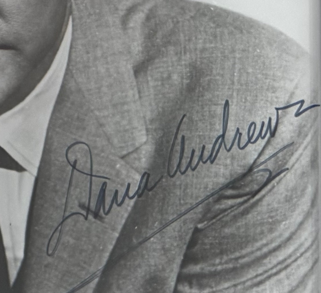 Dana Andrews, Iconic Actor, Hand Signed Framed Original Publicity Photo With COA