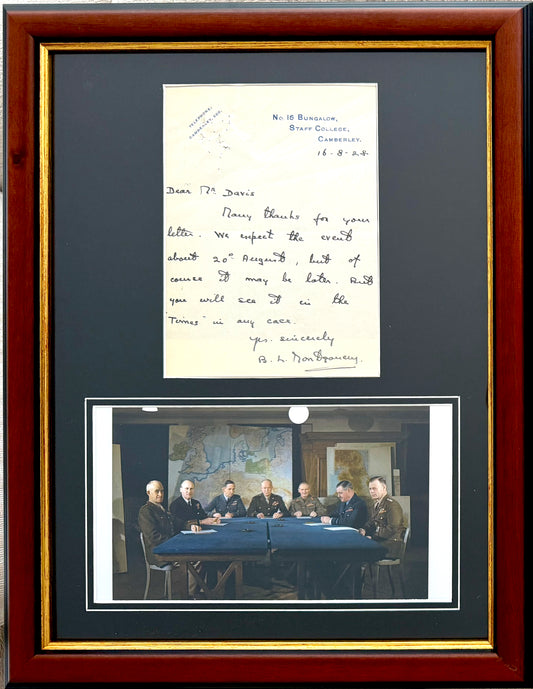 Viscount Montgomery of Alamein, 'Monty' Hand Signed Letter Presentation & RR COA
