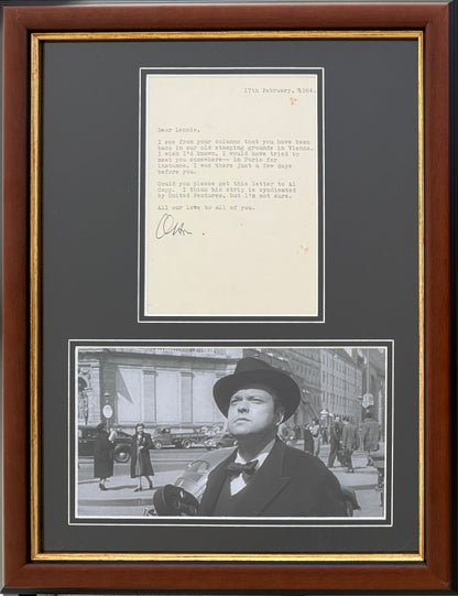 Orson Welles, Actor, Director, Hand Signed 40cm x 30cm Card Presentation & COA