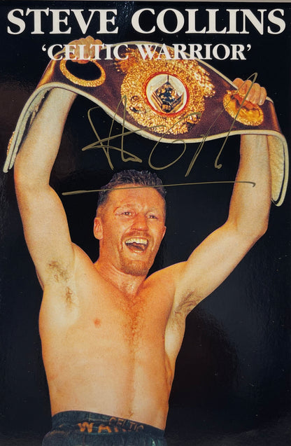 STEVE COLLINS - FORMER UNDISPUTED WORLD BOXING CHAMPION HAND SIGNED PHOTO WITH COA