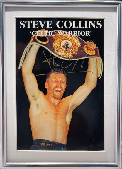 STEVE COLLINS - FORMER UNDISPUTED WORLD BOXING CHAMPION HAND SIGNED PHOTO WITH COA