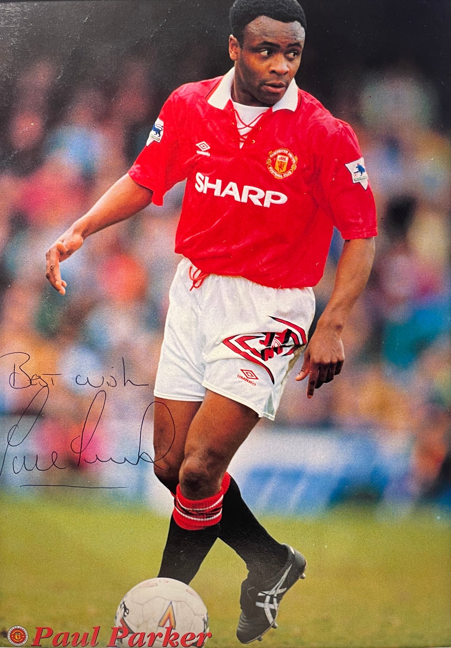 PAUL PARKER HAND SIGNED MANCHESTER UNITED PHOTO WITH COA