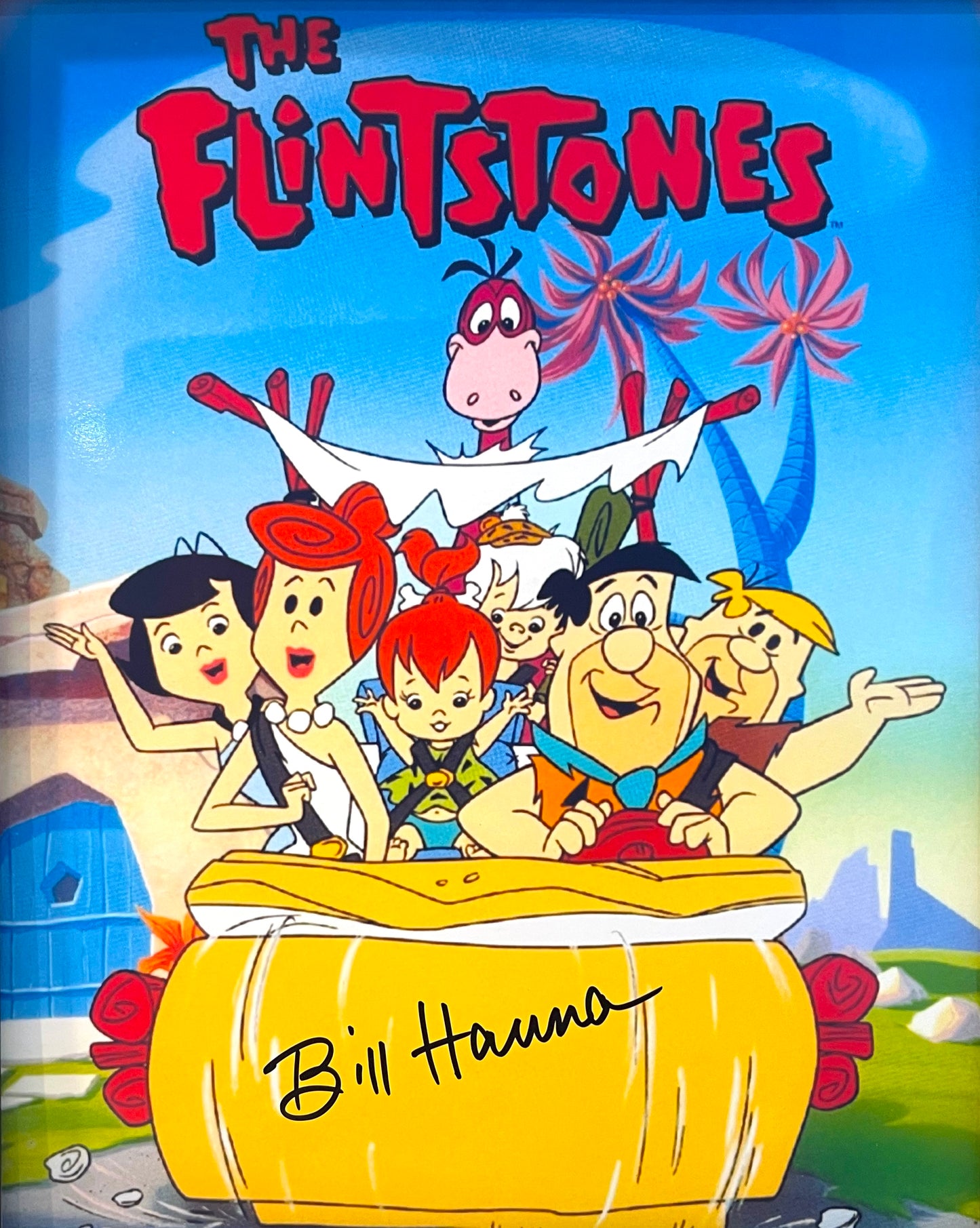 BILL HANNA FAMOUS ANIMATOR HAND SIGNED 'THE FLINTSTONES' FILM PHOTO WITH COA