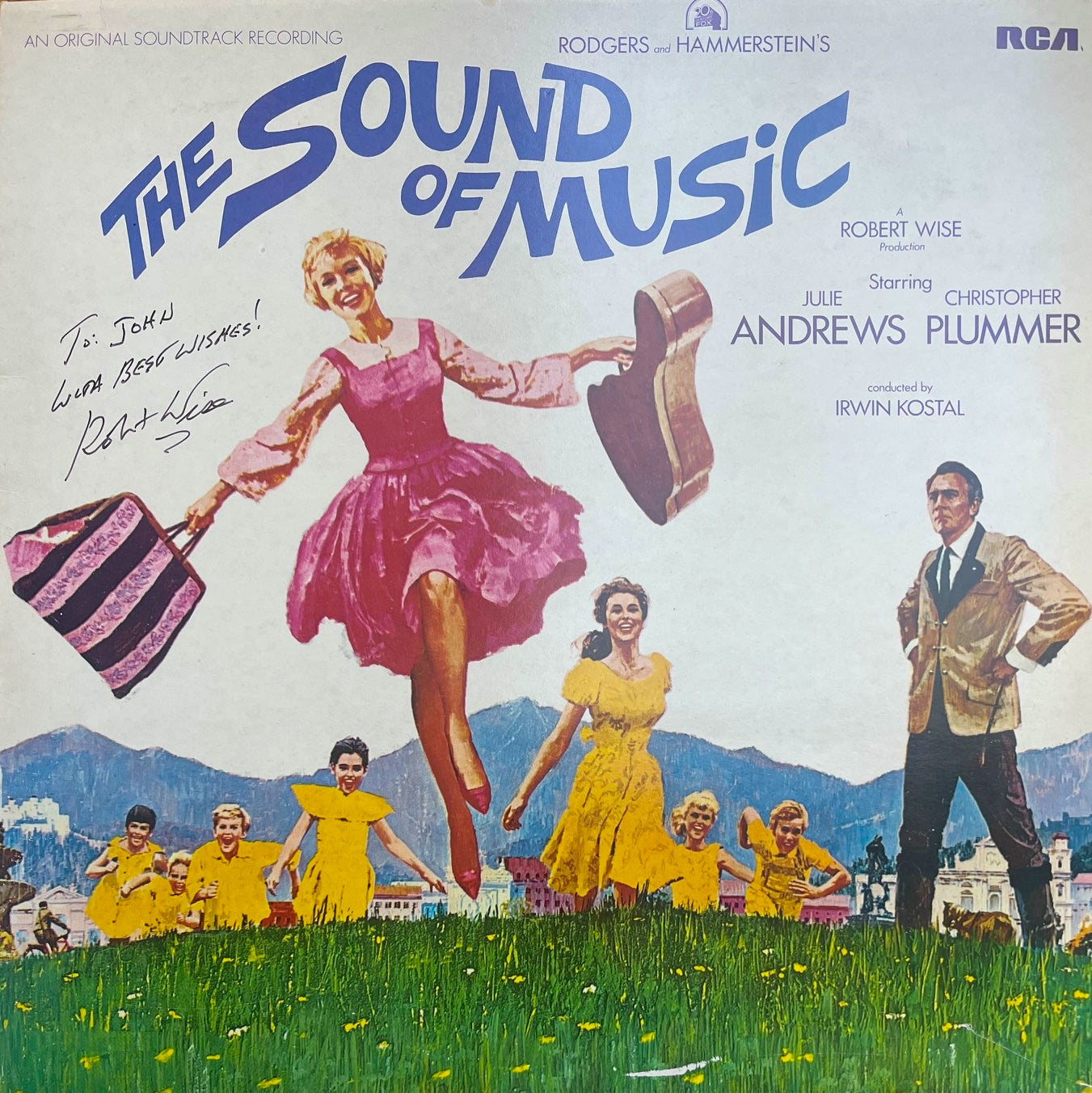 THE SOUND OF MUSIC HAND SIGNED ROBERT WISE FRAMED (50cm x 50cm) ALBUM WITH COA