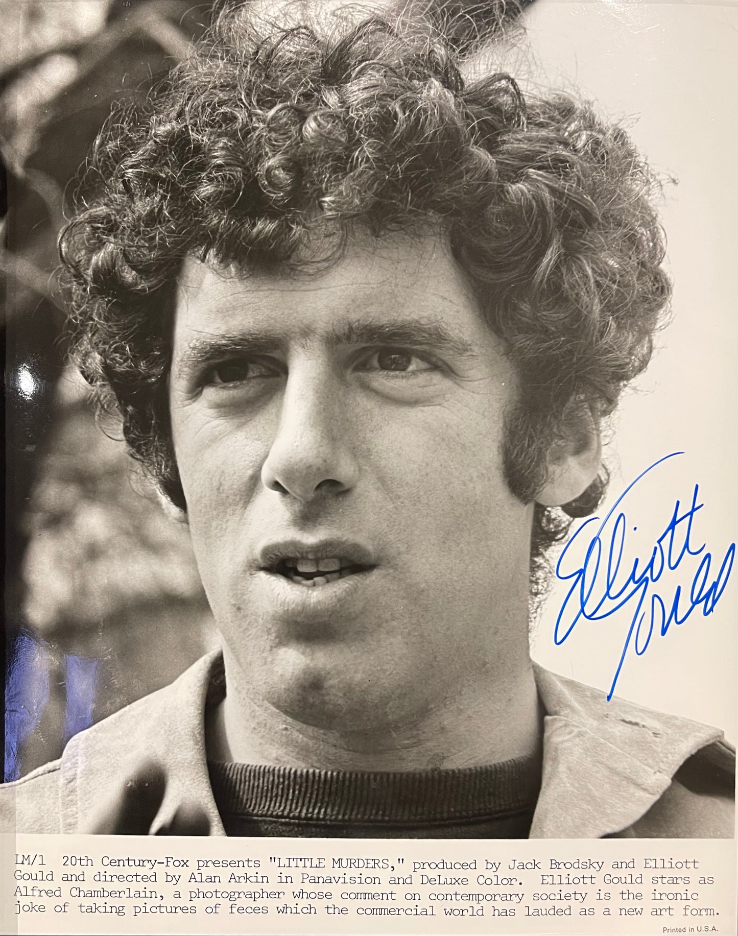 ELLIOTT GOULD 'LITTLE MURDERS' HAND SIGNED PUBLICITY PHOTO WITH COA