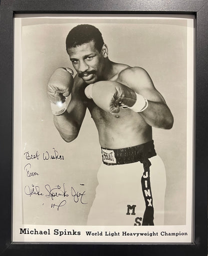 MICHAEL SPINKS FORMER WORLD CHAMPION HAND SIGNED FRAMED PHOTO WITH COA