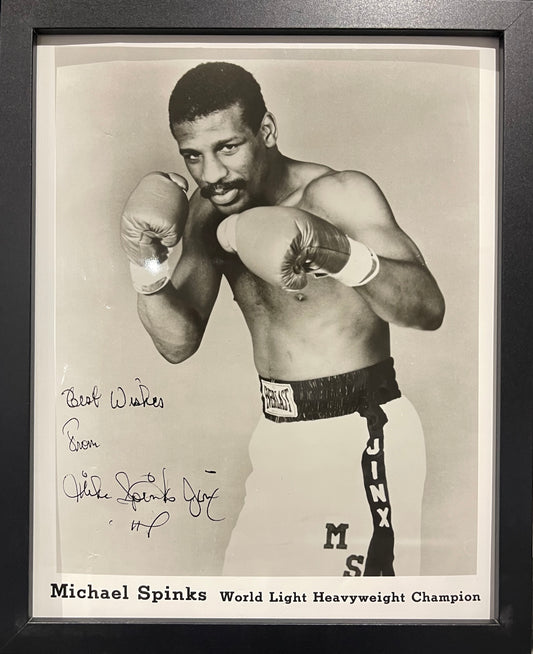 MICHAEL SPINKS FORMER WORLD CHAMPION HAND SIGNED FRAMED PHOTO WITH COA