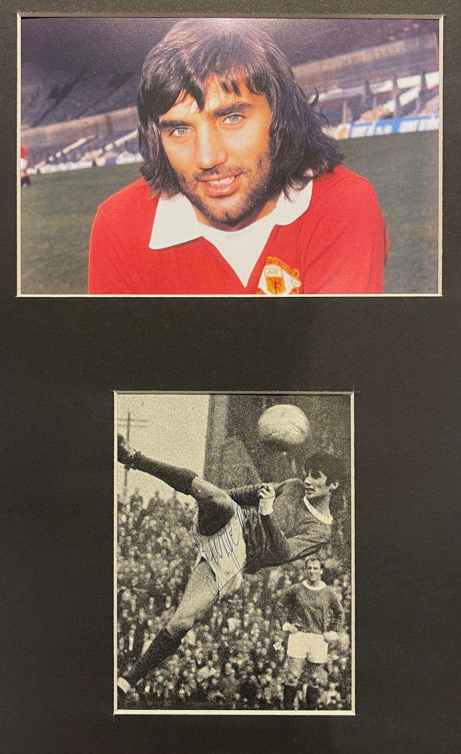 GEORGE BEST MANCHESTER UNITED HAND SIGNED PHOTO PRESENTATION WITH COA