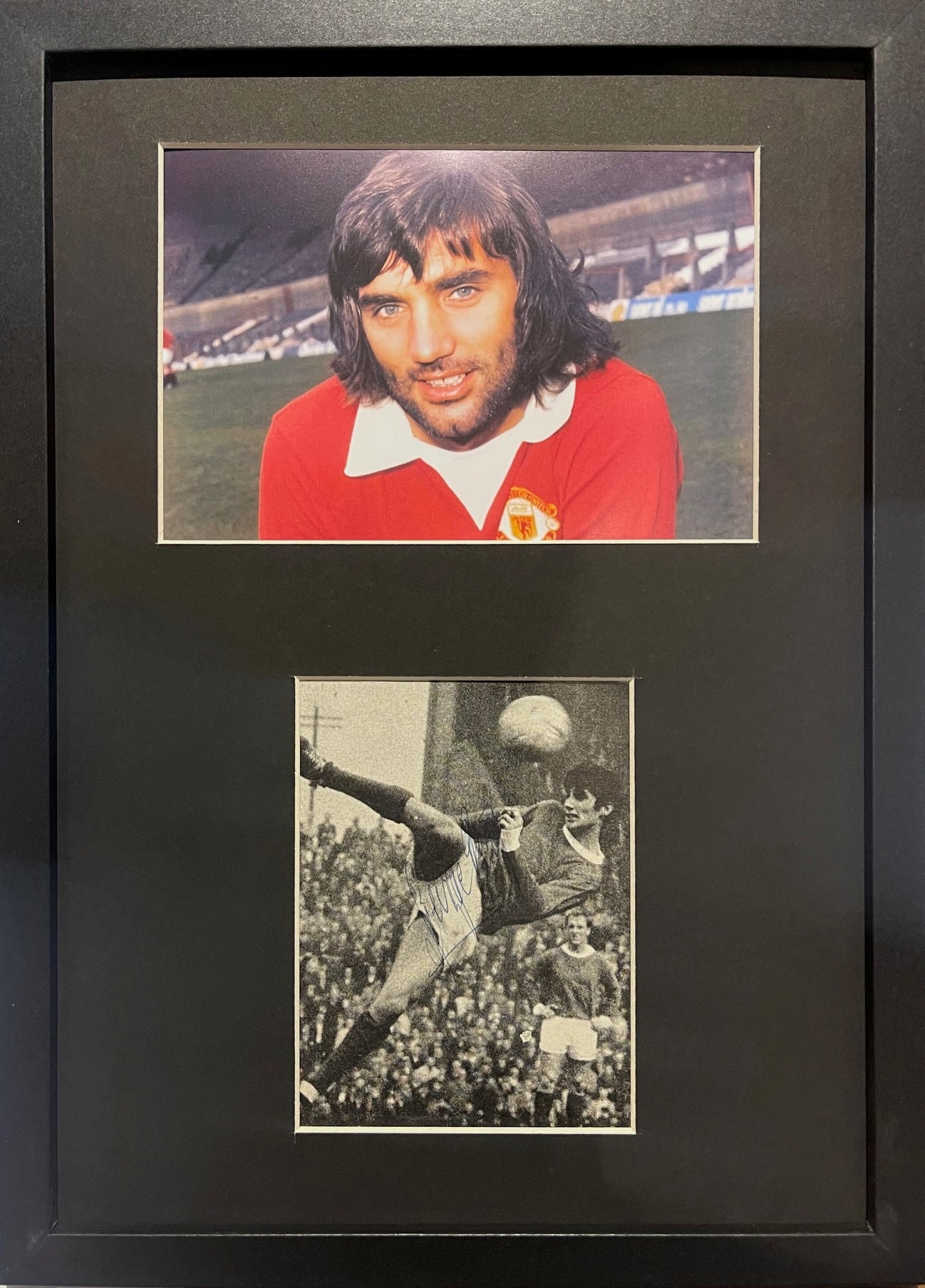 GEORGE BEST MANCHESTER UNITED HAND SIGNED PHOTO PRESENTATION WITH COA