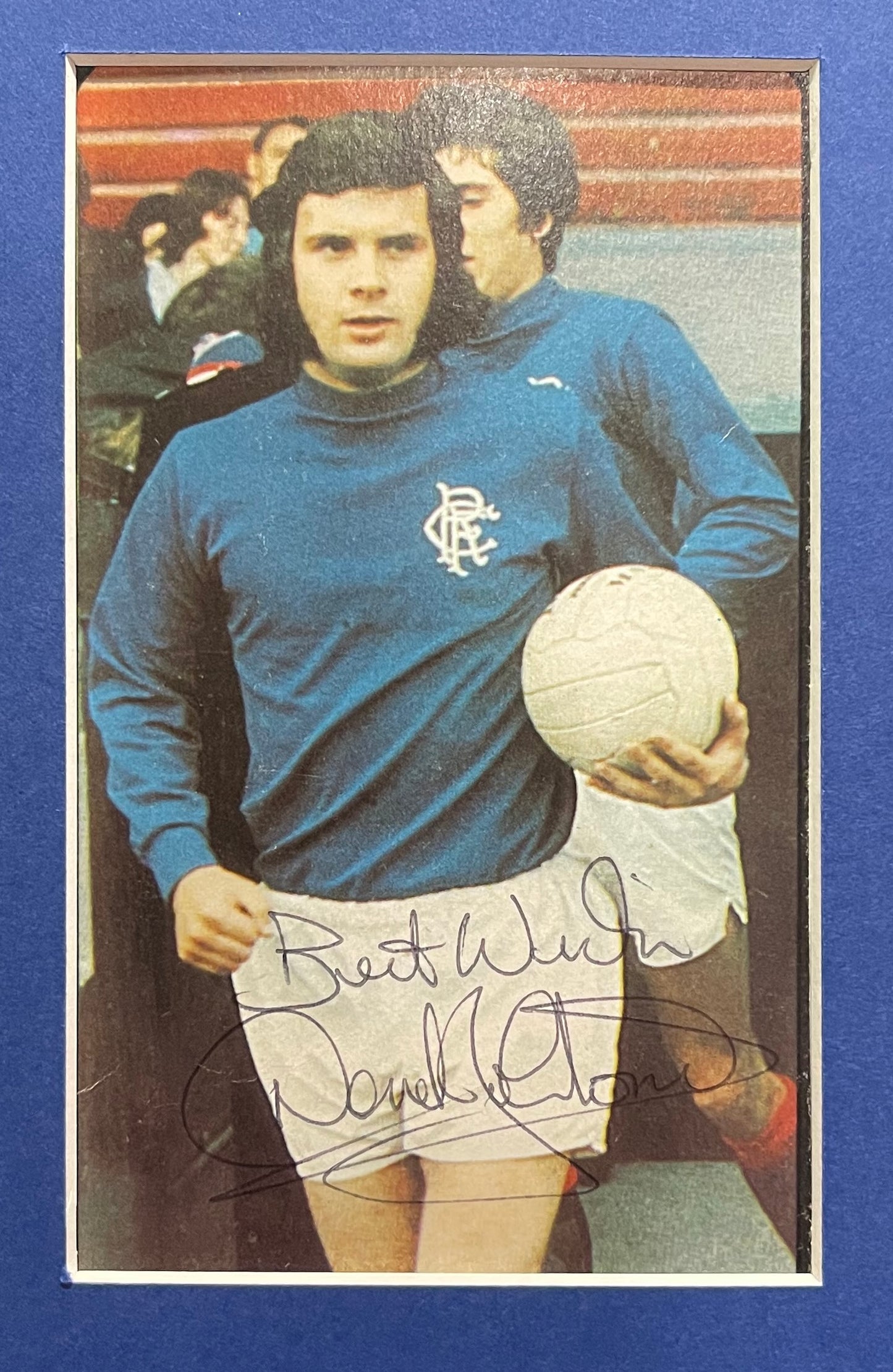 DEREK JOHNSTONE RANGERS FOOTBALL LEGEND HAND SIGNED PHOTO WITH COA