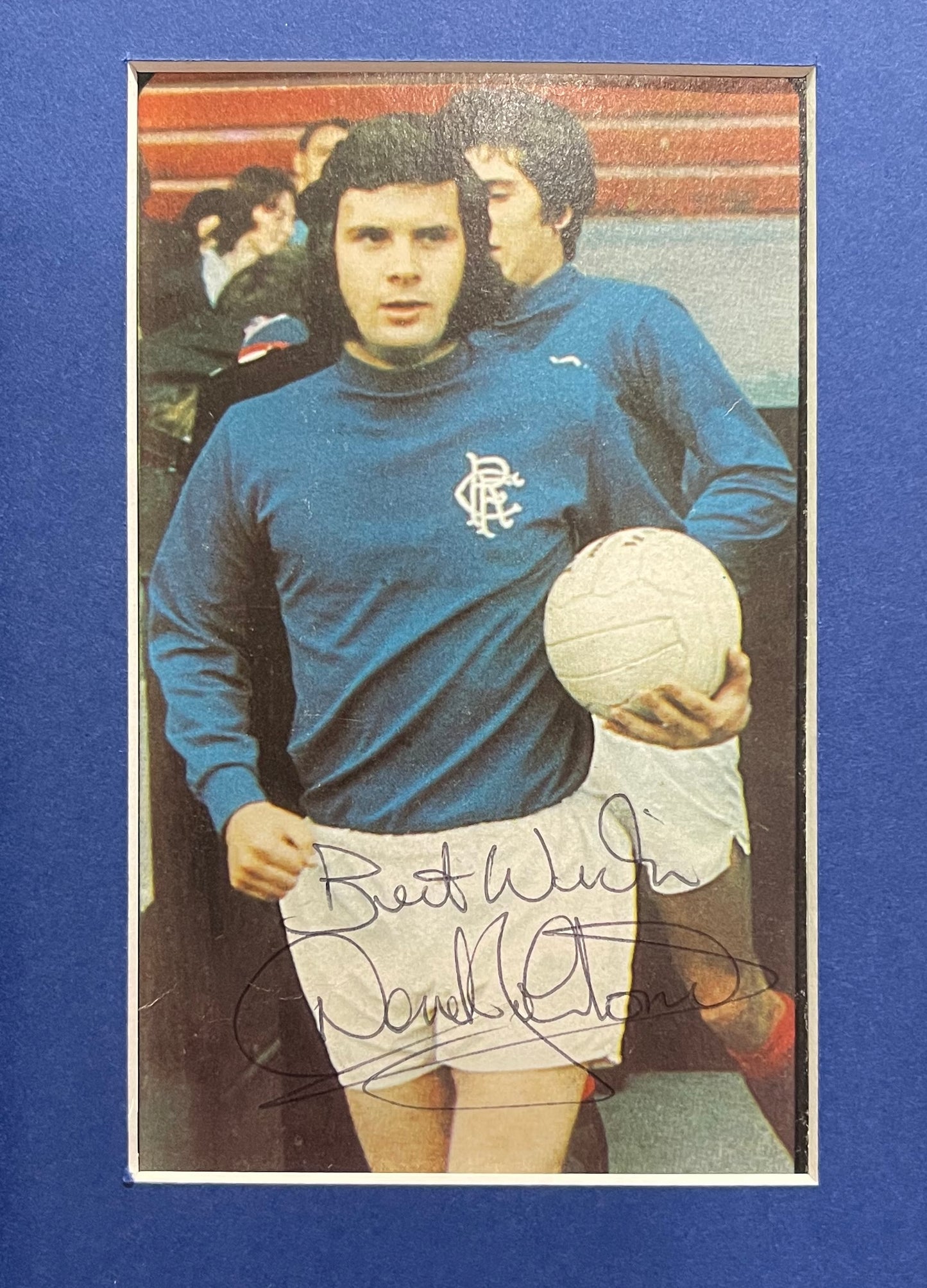 DEREK JOHNSTONE RANGERS FOOTBALL LEGEND HAND SIGNED PHOTO WITH COA